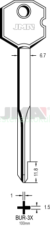 BUR-3X kulcs