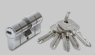 ABUS D6PSN 10/30  biztonsági, törésvédett zárbetét 5 kulccsal, nikkelezett