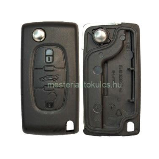 CC-PS1C3 bicskakulcsos kulcsház PSA ( Peugeot / Citroen ) elemtartó nélkül 3 gombos ( VA2 / CIT-1 )