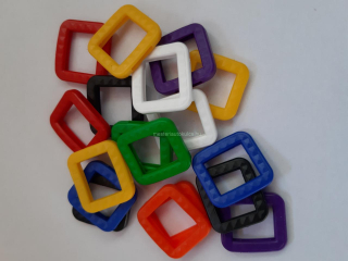 Kulcsjelölő gyűrű szögletes vegyes (100 db / csomag)